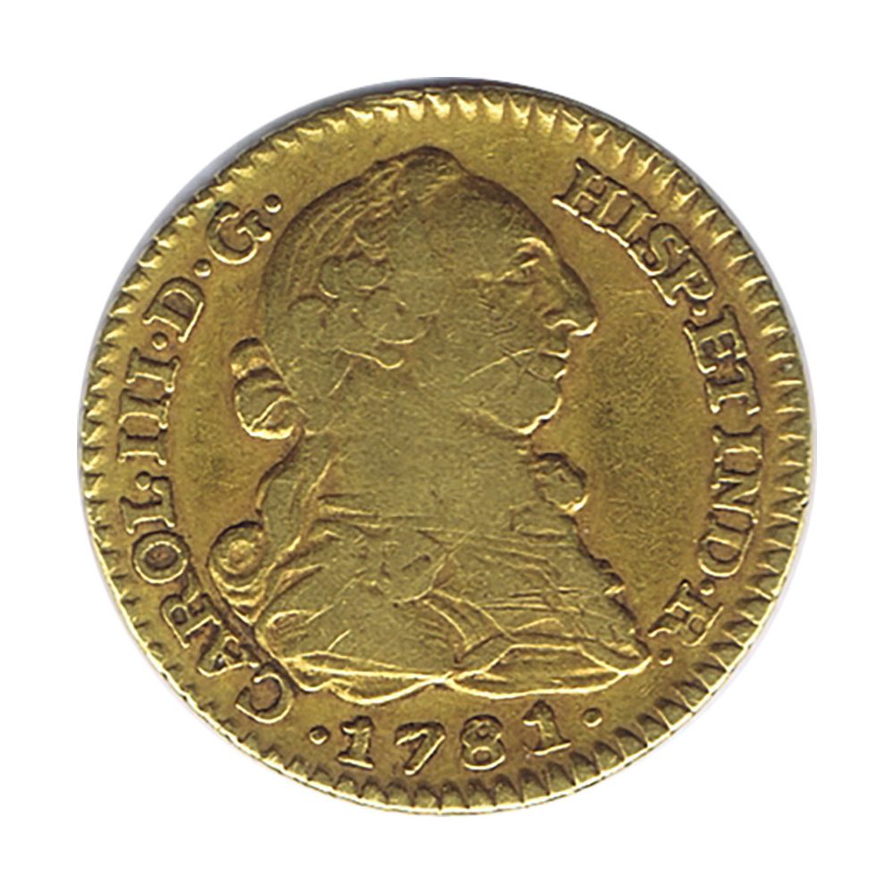 Moneda de España 1 Escudo Carlos III 1781 Madrid RJ. Oro  - 1