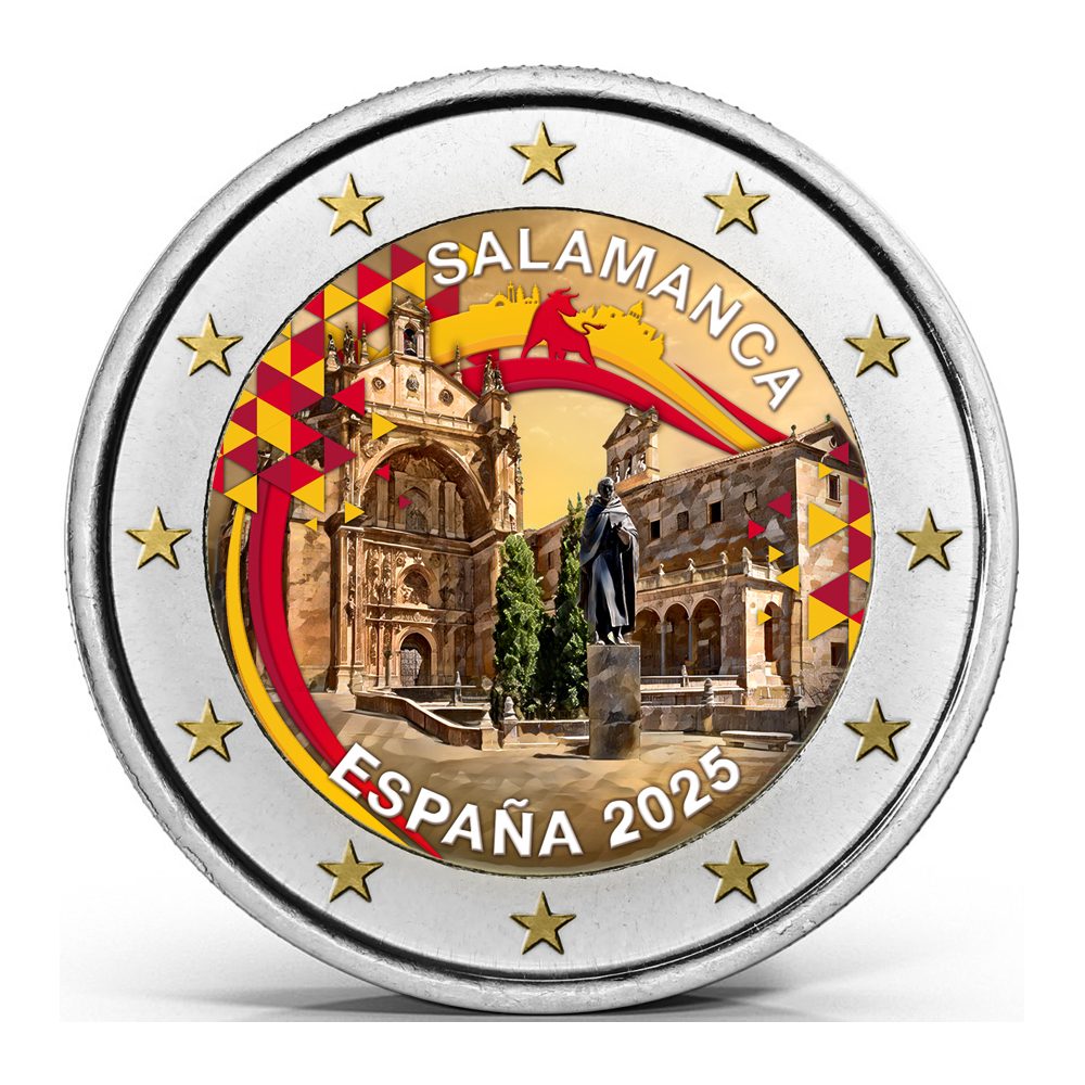 2 Euro Commemorative Coin Spain 2025 Salamanca – UNC Bi-Metallic Architecture