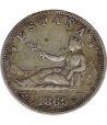 2 Pesetas Plata 1869 *69 Gobierno Provisional.  - 1