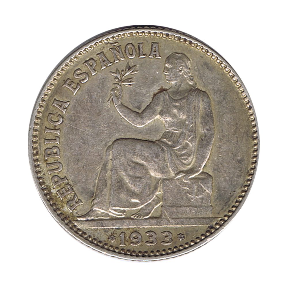 Moneda de plata 1 Peseta 1933 Segunda República.  - 1