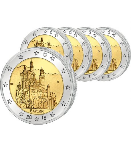 moneda conmemorativa 2 euros Alemania 2012. 5 monedas. - 3 moneda conmemorativa 2 euros Alemania 2012. 5 monedas. - 3