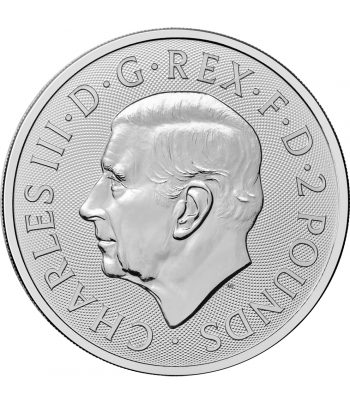 Moneda de plata Britannia and Liberty 2 Pounds Inglaterra 2025.  - 2