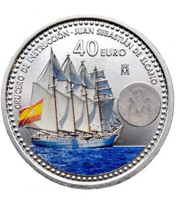 Moneda de España 40 euros 2025 Juan Sebastián Elcano. Color  - 1