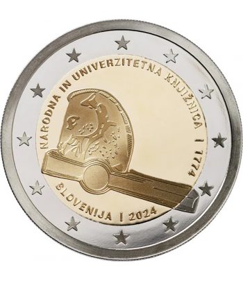 moneda 2 euros Eslovenia 2024 Biblioteca Nacional  - 1