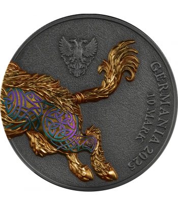 Moneda de plata Alemania 10 Mark 2025 Gullinbursti. 2 onzas  - 3