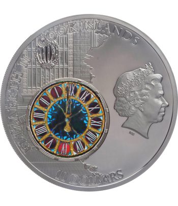 Moneda de plata 10 Dolares Cook 2013 Reloj Tiffany New York.  - 2