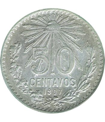 Moneda de México 50 Centavos 1907. Plata  - 1