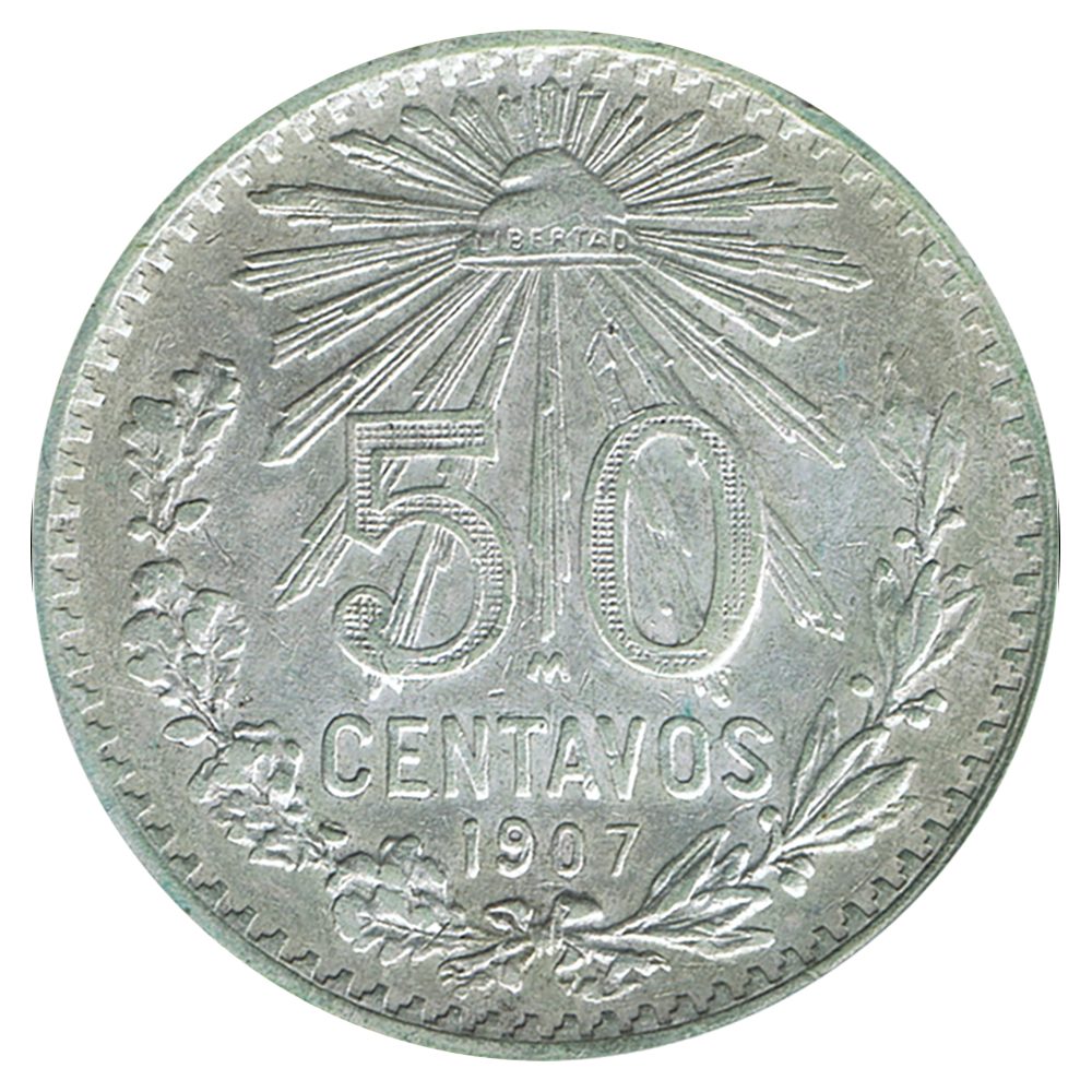 Moneda de México 50 Centavos 1907. Plata  - 1