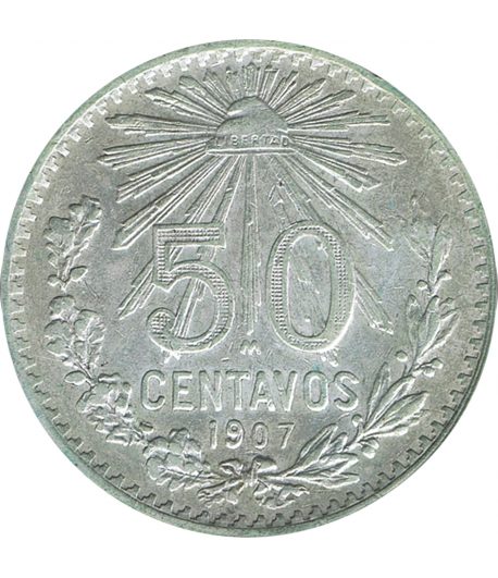 Moneda de México 50 Centavos 1907. Plata - 1 Moneda de México 50 Centavos 1907. Plata - 1