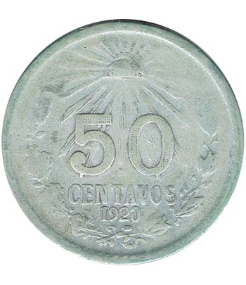 Moneda de México 50 Centavos 1920. Plata  - 1
