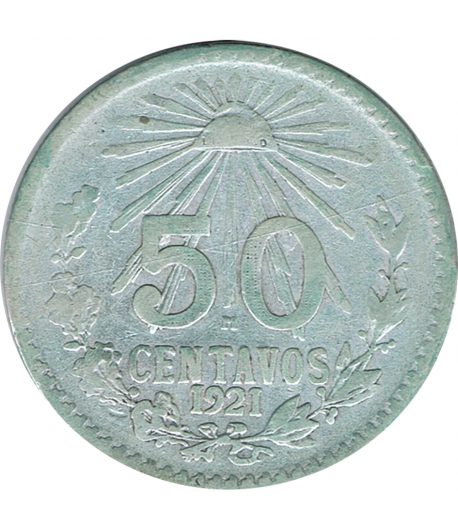 Moneda de México 50 Centavos 1921. Plata - 1 Moneda de México 50 Centavos 1921. Plata - 1