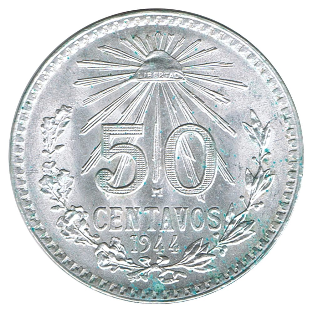 Moneda de México 50 Centavos 1944. Plata  - 1