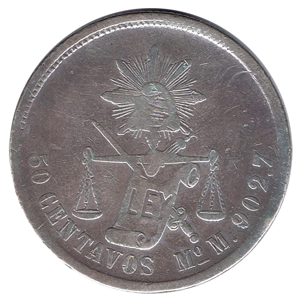 Moneda de México 50 Centavos 1885. Plata  - 1