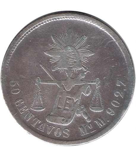 Moneda de México 50 Centavos 1885. Plata - 1 Moneda de México 50 Centavos 1885. Plata - 1