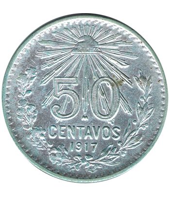 Moneda de México 50 Centavos 1917. Plata  - 1