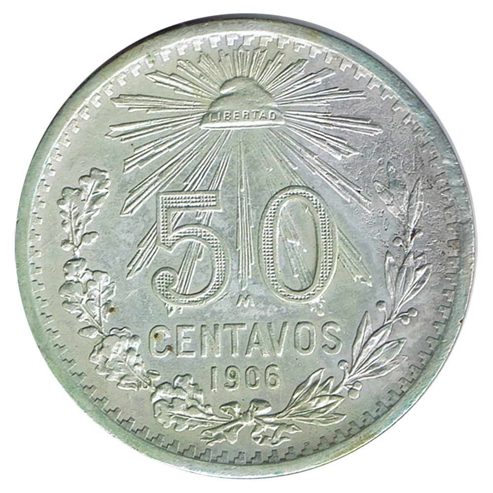Moneda de México 50 Centavos 1906. Plata  - 1