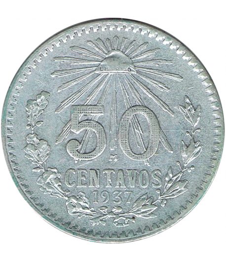 Moneda de México 50 Centavos 1937. Plata - 1 Moneda de México 50 Centavos 1937. Plata - 1