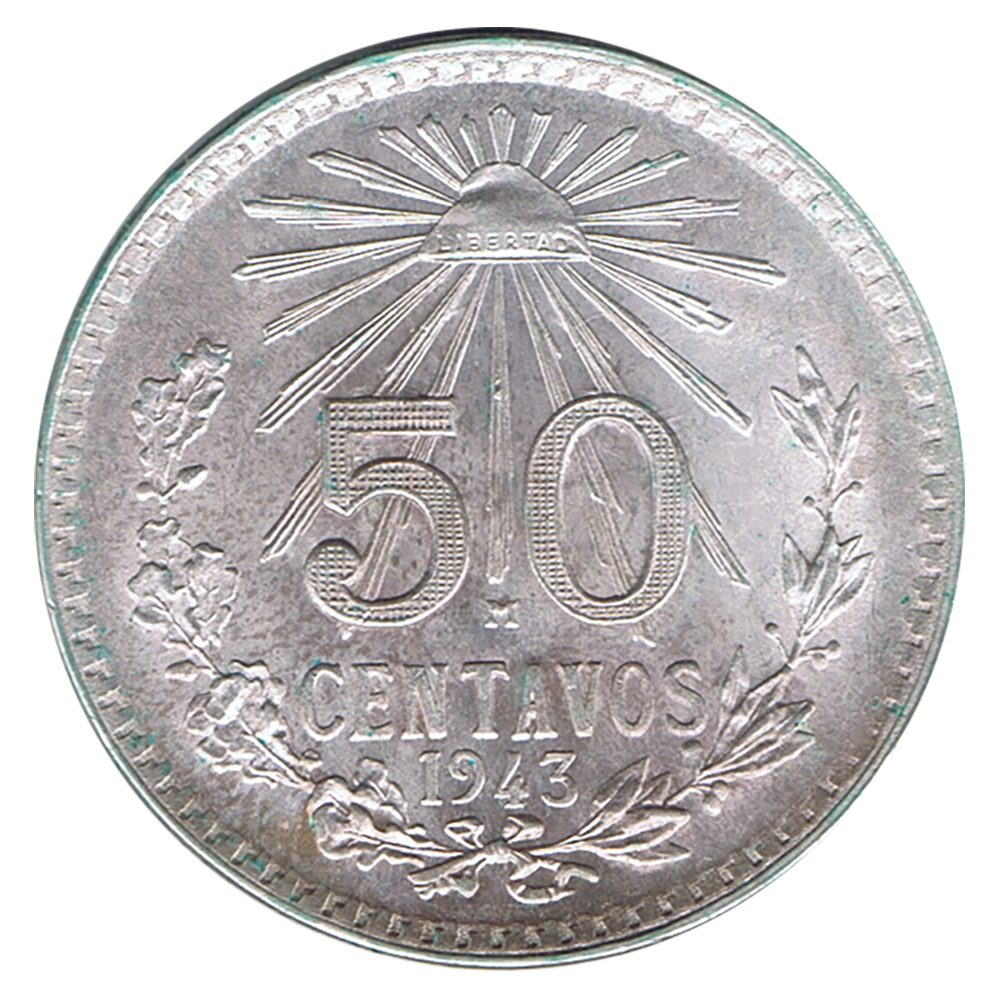 Moneda de México 50 Centavos 1943. Plata  - 1