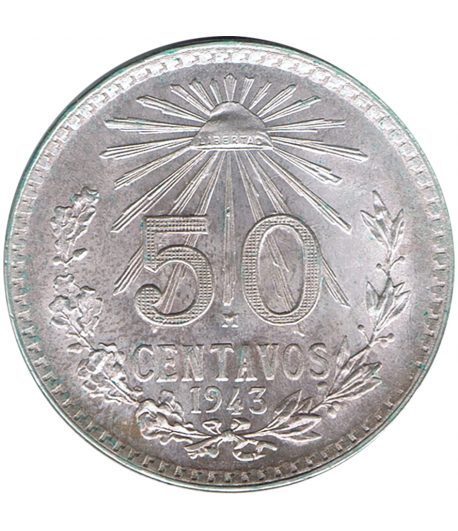 Moneda de México 50 Centavos 1943. Plata - 1 Moneda de México 50 Centavos 1943. Plata - 1