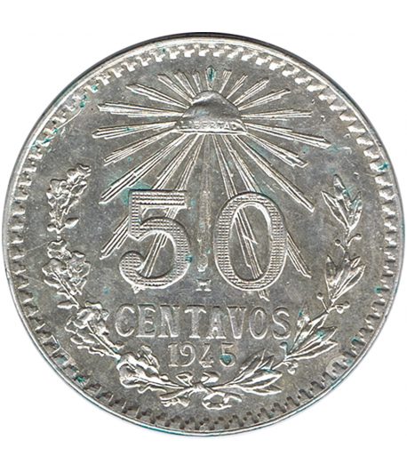 Moneda de México 50 Centavos 1945. Plata - 1 Moneda de México 50 Centavos 1945. Plata - 1
