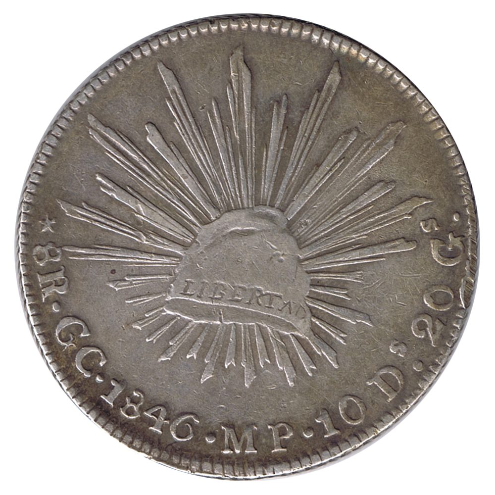 Moneda 8 Reales México 1846 GC Guadalupe y Calvo. Plata  - 1