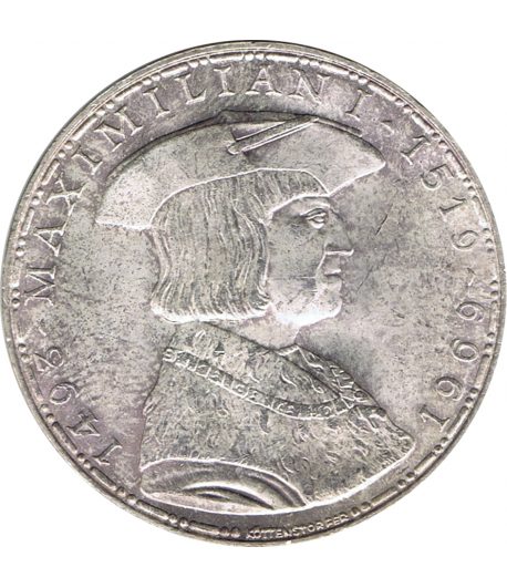 Moneda 50 schillings Austria 1969 Maximilian I. Plata - 1 Moneda 50 schillings Austria 1969 Maximilian I. Plata - 1