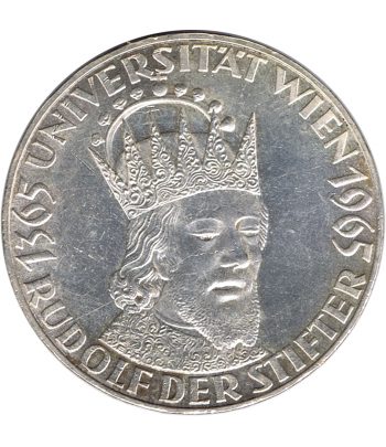 Moneda 50 schillings Austria 1965 Universidad Viena. Plata  - 1