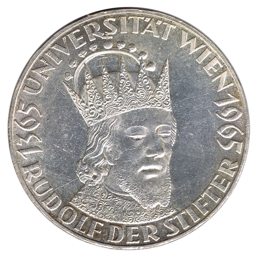 Moneda 50 schillings Austria 1965 Universidad Viena. Plata  - 1