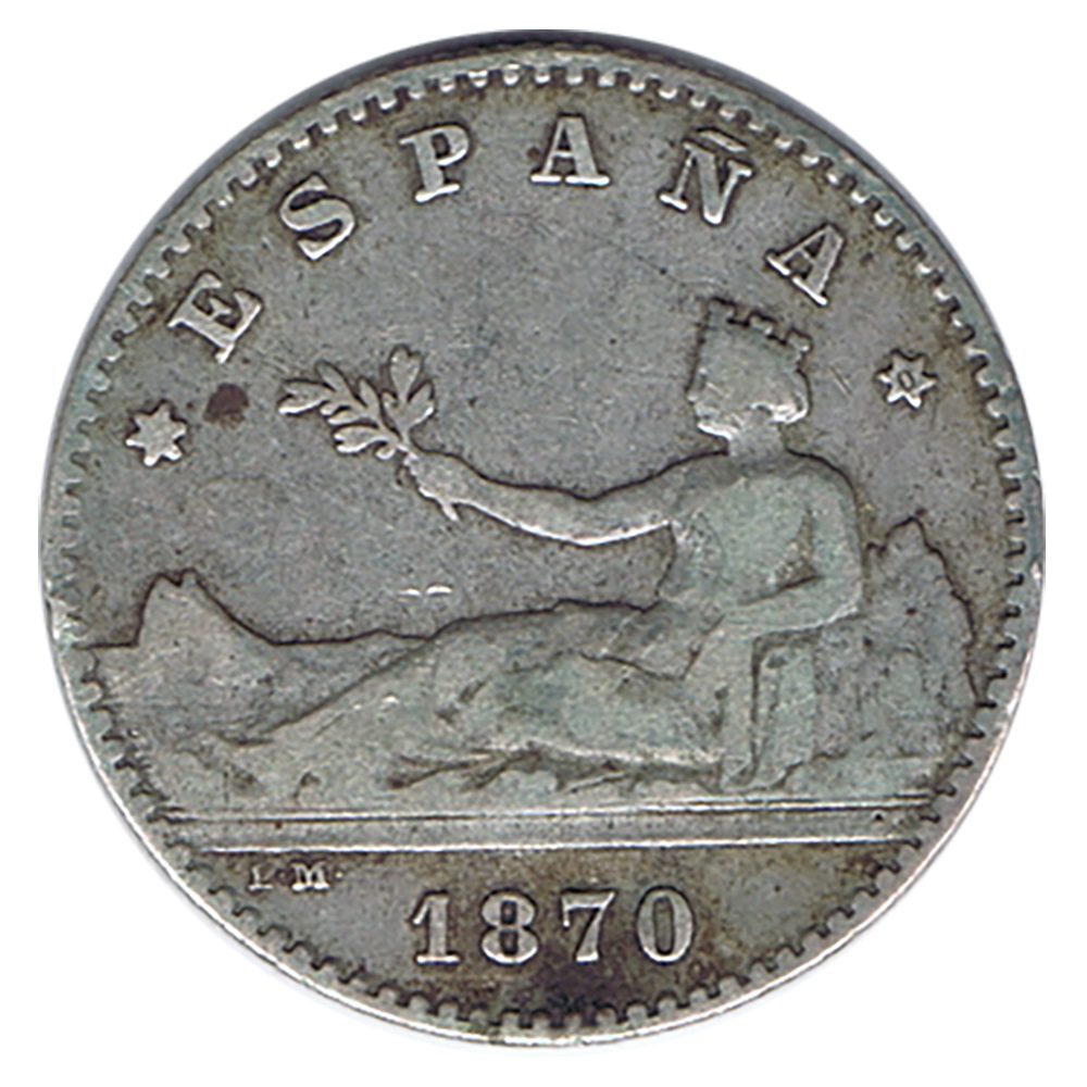 Moneda de España Gobierno Provisional 50 Céntimos 1870*70.  - 1