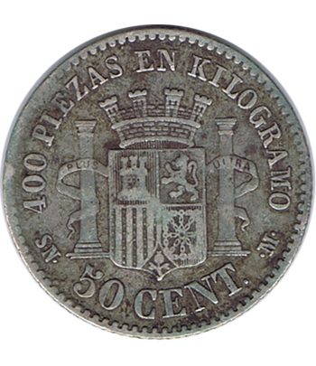 Moneda de España Gobierno Provisional 50 Céntimos 1870*70.  - 2