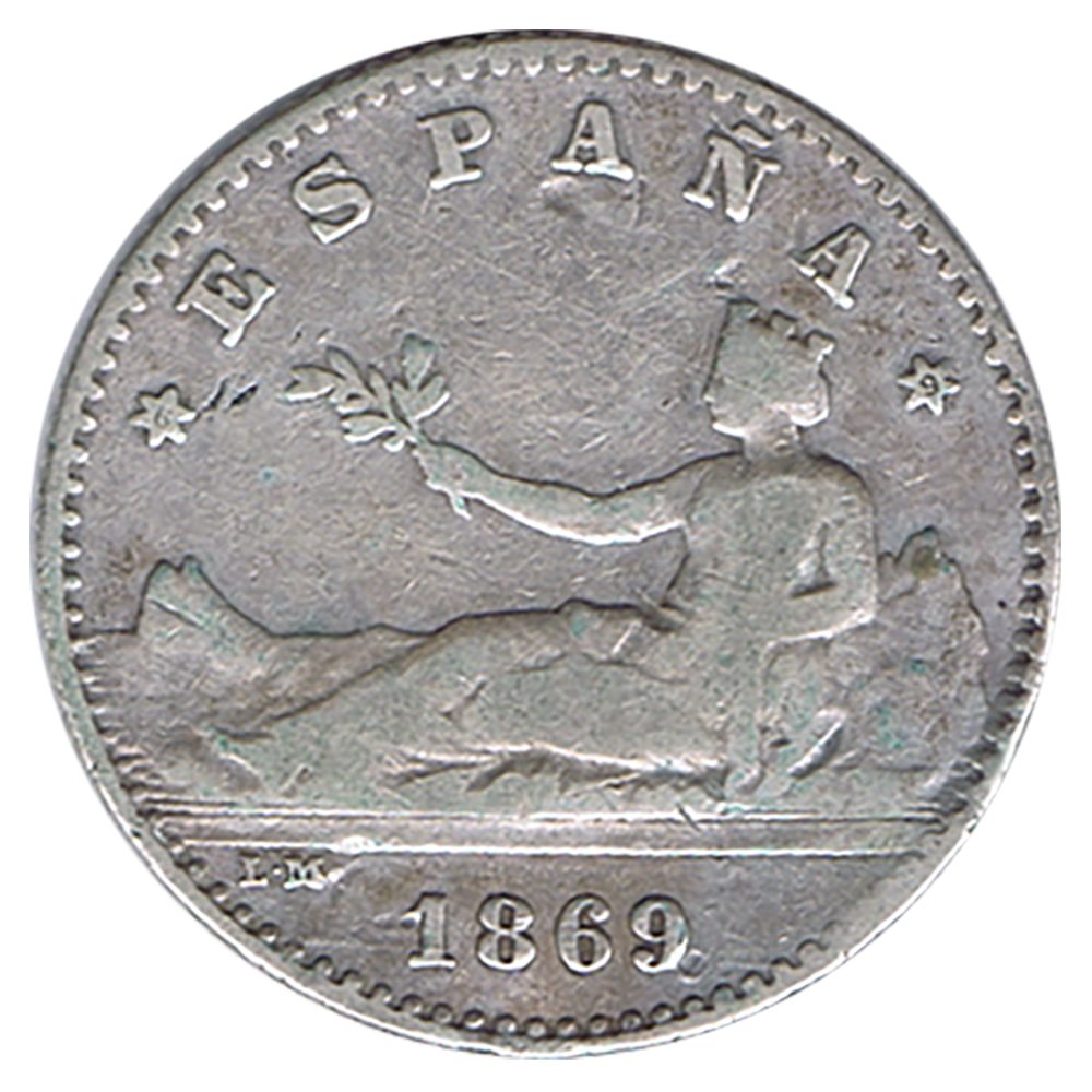 Moneda de España Gobierno Provisional 50 Céntimos 1869*69.  - 1