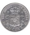 Moneda de España 50 céntimos de Plata 1889 *89 Alfonso XIII MP M.  - 2