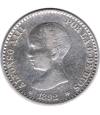 Moneda de España 50 céntimos de Plata 1892 *92 Alfonso XIII PG M.  - 1