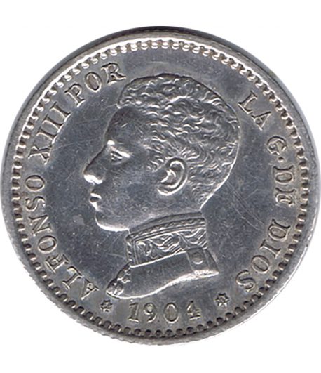Moneda de España 50 céntimos de Plata 1904 *04 Alfonso XIII PC V.  - 1