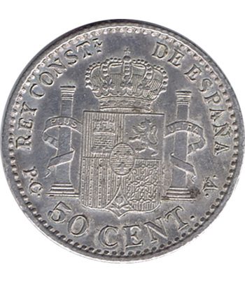 Moneda de España 50 céntimos de Plata 1904 *04 Alfonso XIII PC V.  - 2