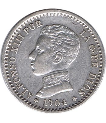 Moneda de España 50 Céntimos de Plata 1904 *04 Alfonso XIII SM V  - 1