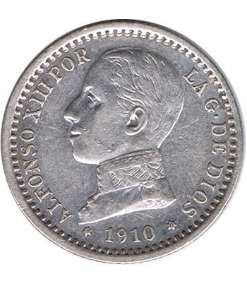 Moneda de España 50 céntimos de Plata 1910 *10 Alfonso XIII PC V.  - 1