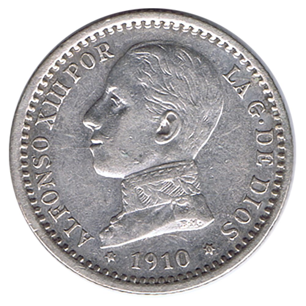 Moneda de España 50 céntimos de Plata 1910 *10 Alfonso XIII PC V.  - 1