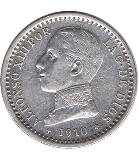 Moneda de España 50 céntimos de Plata 1910 *10 Alfonso XIII PC V.  - 1