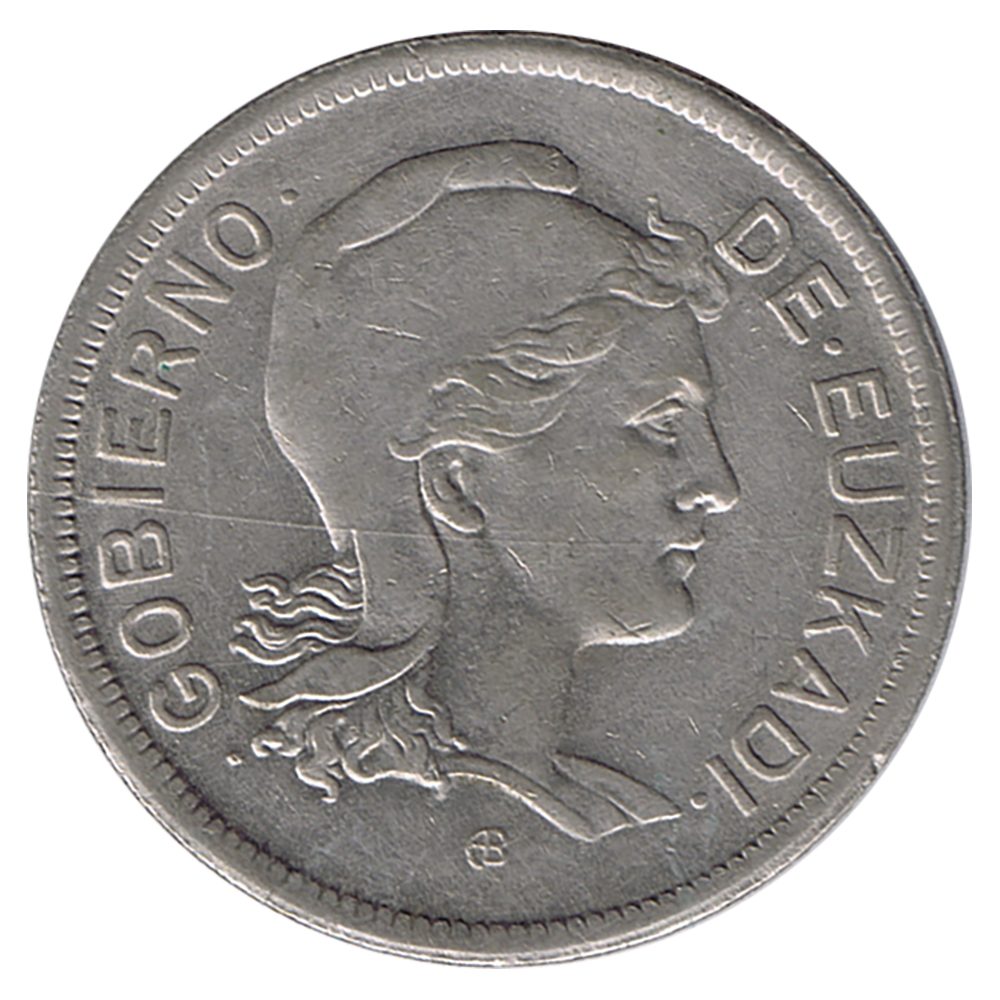 Moneda 2 pesetas 1937 Gobierno de Euzkadi.  - 2