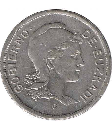 Moneda 2 pesetas 1937 Gobierno de Euzkadi.  - 2