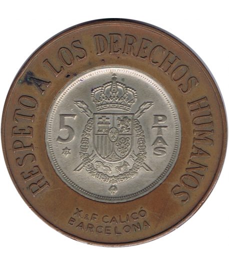 Medalla Reincorporación Internacional de España 5 pesetas 1975  - 1