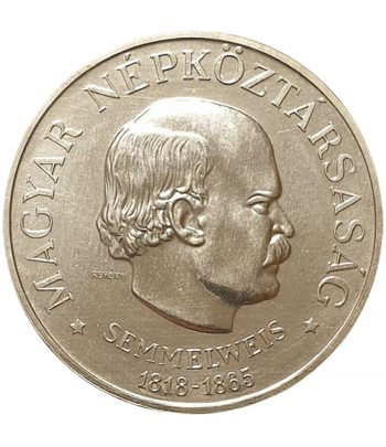 Moneda 100 Florines Hungría 1968 Ignaz Semmelweis. Plata  - 1