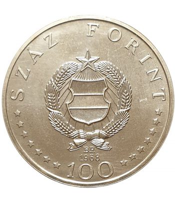Moneda 100 Florines Hungría 1968 Ignaz Semmelweis. Plata  - 2