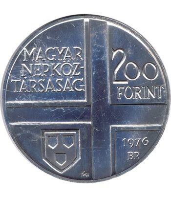 Moneda 200 Florines Hungría 1976 Mihaly Munkacsy. Plata  - 2