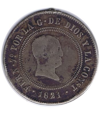 Moneda de España 10 Reales 1821 Fernando VII. Plata  - 1
