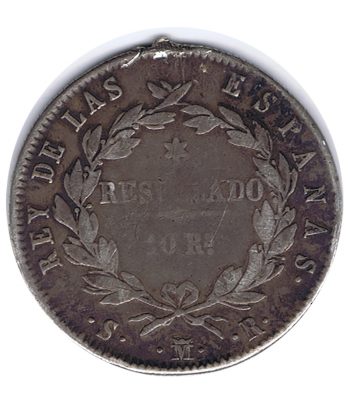 Moneda de España 10 Reales 1821 Fernando VII. Plata  - 2