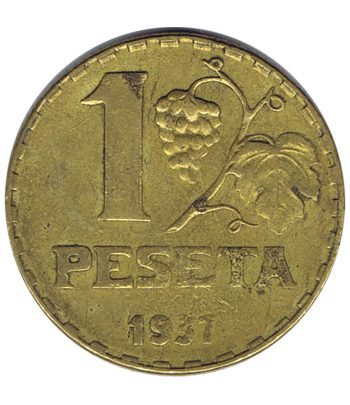 Moneda de España II República 1 peseta 1937.  - 1
