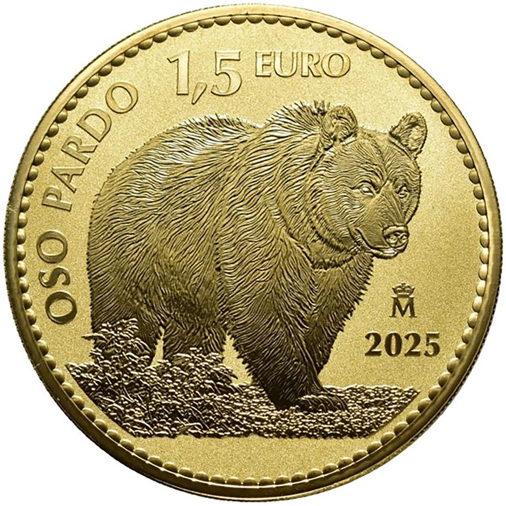 Moneda de España 1.5€ Oso Pardo onza de oro 2025  - 1