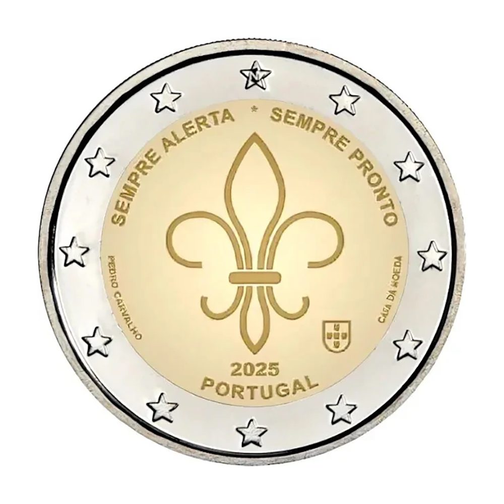 moneda 2 euros Portugal 2024 Movimiento Scout  - 1